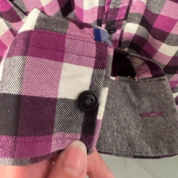 BORN BY TED BAKER Purple, Black & White Checked Flannel Shirt, Ted sz. 4/Large - Picture 8 of 8